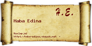 Haba Edina névjegykártya